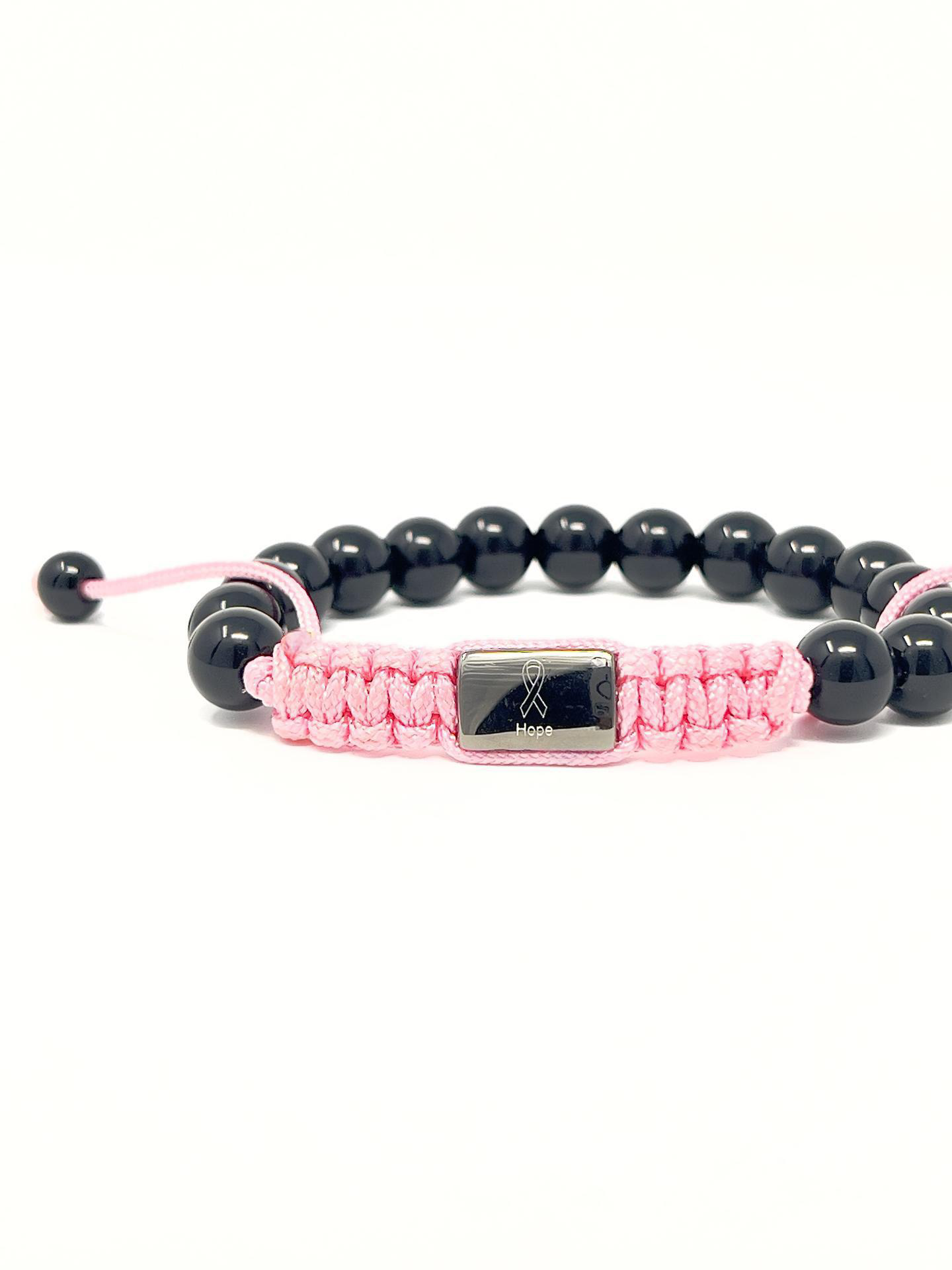 Bracelet Black Onyx Pink | Skin Cancer Awareness Bracelet | 2Days Eve