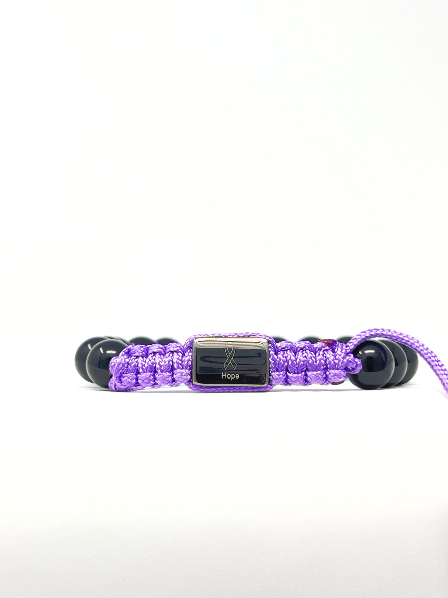 Black Onyx Purple Crystal Bracelet | Skin Cancer Awareness | 2Days Eve